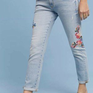 Anthropologie Embroidered Pilcro Jeans